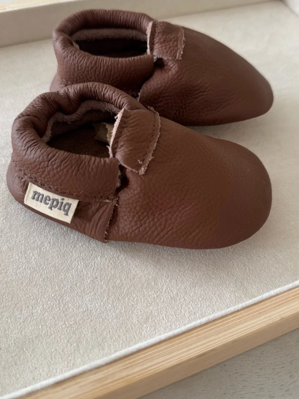 Mepiq Brown Genuine Leather Baby Moccasins Shoes 0-6M Soft Sole